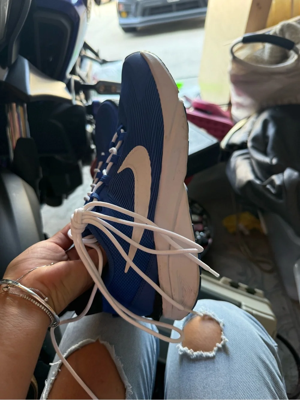 Nike Kids Royal Blue and White Running Sneakers